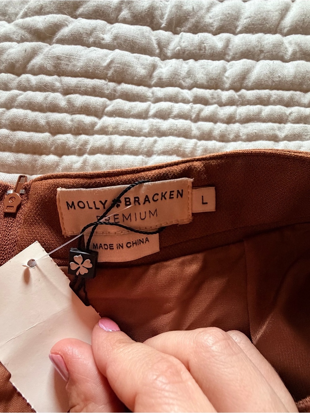 Molly bracken tan wool skater swing skirt L - Picture 4 of 5